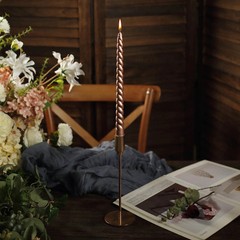 ROSE GOLD 12 Spiral 11″ Long Unscented Premium Wax Taper CANDLES Party