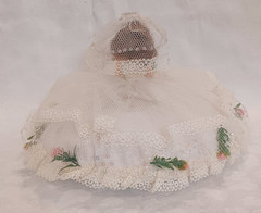 VINTAGE HAND MADE TULLE BRIDE PILLOW CENTERPIECE BRIDAL SHOWER