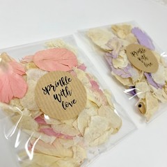 Pink, Lilac, Blue Ivory Dried Biodegradable Wedding Confetti Petal Bags Packets