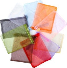 100PCS Premium Sheer Organza Bags, White Wedding Favor Bags, 6.6 x 9 inch Reusab