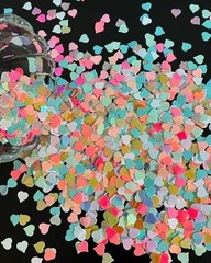 Iridescent Heart Confetti Valentines Day Table Scatter Sequins Heart Multicolor