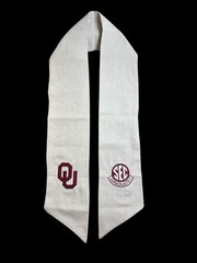 University of Oklahoma (OU) Cotton Wreath Sash (2 Logos) 40k Stitch SEC Graduate