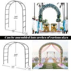 Thickened 0.7mm Tube Garden Arch Trellis, 4.6 * 7.8 or 6.4 * without base