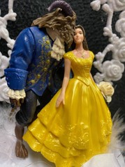 Beauty and the Beast Disney Wedding Cake Topper Belle Groom Top Yellow dress