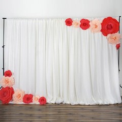 4 pcs 20″ Red Artificial Large Roses Flowers Wall Backdrop Party Wedding