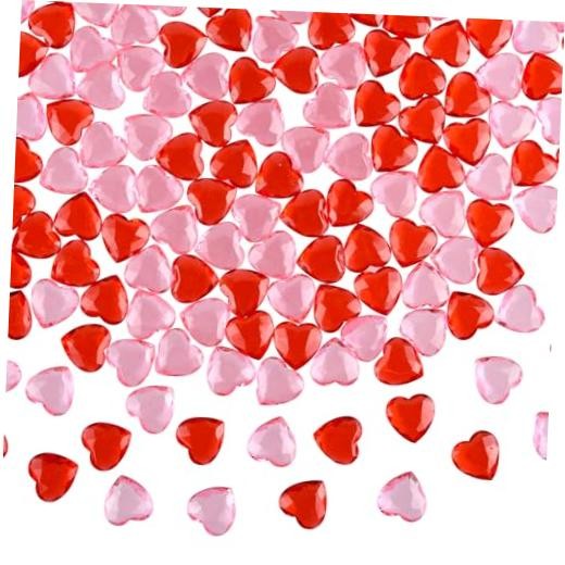 Red＆Pink Acrylic Heart Ornaments Translucent Hearts Shaped Gems 70 Red ＆ Pink