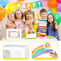 1 Pack White Transparent Card Box, Gift Receiving, Wedding, Party, Raffle Box