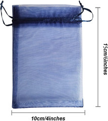 4×6 Inch Organza Gift Bags with Drawstring for Jewelry,Candy,Set of 100 Navy Blu