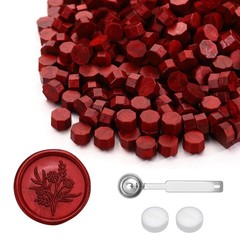Versatile Blood Red Sealing Wax Beads Kit – 360pcs with 2 Spoons & Candles