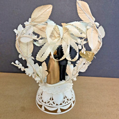 Vintage 9″ 50th Anniversary Wedding Cake Topper Coast Novelty Mfg. Co. 1980 Gold