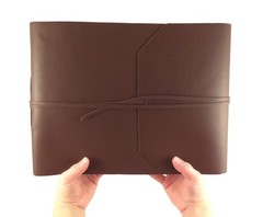 Large Genuine Leather Photo Album with Gift Box – Scrapbook Style Pages – Hol…