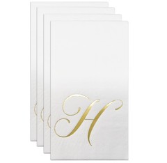 H Monogram Guest Napkins 100 Pack Initial Letter Personalized Napkins Paper D…
