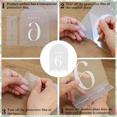 Clear Acrylic Wedding Table Numbers with Stands 11-20 Arch Table Numbers 5×7 …