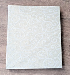 Vtg New Hallmark Wedding Anniversary Keepsake Album White Tassel Paisley Brocade