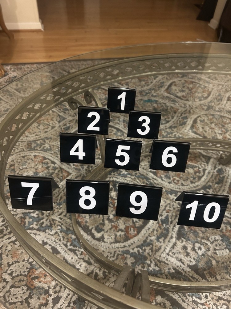 Table 1-10 Acrylic Double Sided Table Plastic Numbers for Events & Parties