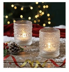 36 Pieces Votive Candle Holders for Christmas Decorations, 2×2.5in Clear Glass