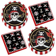 Tableware Party Decorations – 50 Pcs Plates Napkins Birthday Tableware Pirate