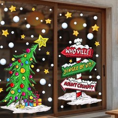 Vellibring Christmas Window Clings Decorations,Extra Large Reusable Decals Ru…