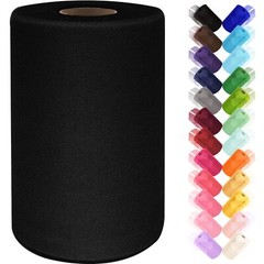 Black Tulle Fabric Rolls 6 Inch by 100 Yards 300 ft Tulle Ribbon Netting Spoo…