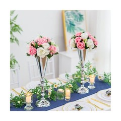 Sliver Vase Centerpiece Table Decorations – 10 Pcs Metal Tabletop Flower Stan…