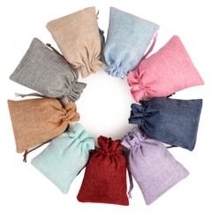 25/50/100 x Drawstring Wedding Favor Burlap Pouch Bags Jewlery Jute Hessian Bags