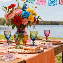 150 PCS Pink Mexicana Wedding Name Place Cards 2×3.5 Inch Cielito Lindo Tent