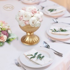 10Pcs Gold Metal Trumpet Vase Wedding Table Centerpiece European Style Decor