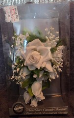 Wedding Bridal Bouquet White & Green Flower Roses Bouquet Cascade Bride Marriage