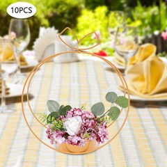 Elegant Wedding Centerpieces Party Decor 10Pcs Metal Geometric Gold Centerpiece