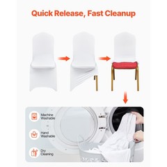 VEVOR 50pcs Chair Covers White Stretch Spandex Wedding Party Event Banquet Eve
