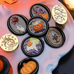 Brass Sealing Wax Stamp Halloween Series Wax Seal Stamp for Cards Decorations