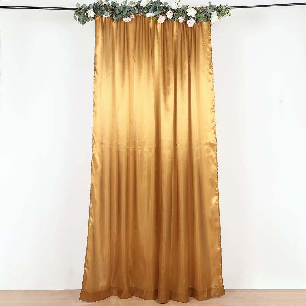 8×10 ft GOLD Satin CURTAIN Wedding Photography Backdrop Panel Party Decorations