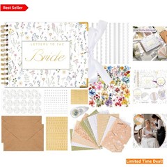 Wildflower Wedding Guest Book Set – 8.5×7 Inch Scrapbook for Cherished Memories