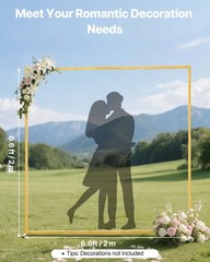 VEVOR Arch Backdrop Stand 6.6 x 6.6 ft Square Metal Arch Stand Wedding Party