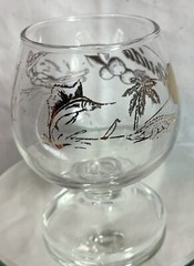 Vintage Stemmed Glass Goblet Centerpiece Clear Barware MCM Florida NICE