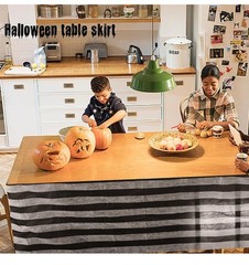 99×3.3ft Black and White Striped Gossamer Roll Halloween Sheer Gossamer Strip…