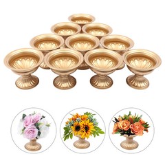 10pcs Gold Metal Flower Trumpet Vases Wedding Party Centerpieces Romantic Decor