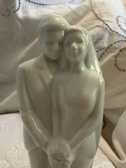 House Of Lloyd Bride & Groom Figurine Porcelain Ceramic White 8” Vintage Wedding