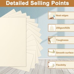 Silunkia 28 Sheets Cream Cardstock 8.5 x 11 Off White Paper, 28 Sheets,