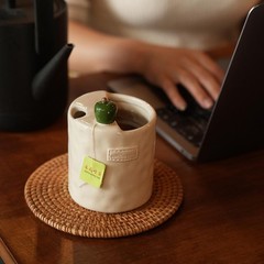 Coffee Mug Espresso Cup 10oz 3D Apple Ceramic Coffee Mugs Porcelain Coffee Cu…