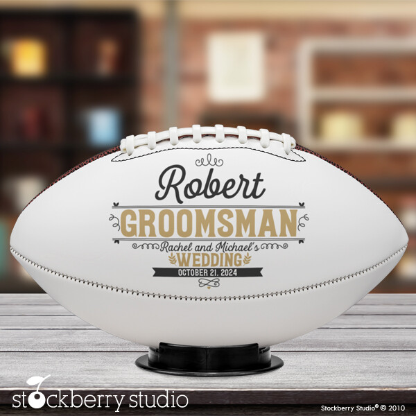 Groomsman Proposal Football Gift for Wedding Party Customizable with Name