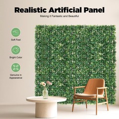 12Pcs Artificial Plant Hedge Grass Mat Greenery Wall Fence Panel Background