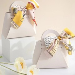 10PCS Wedding Favor Gift Bags Mini Handbag Candy Box Ribbon Party Packaging