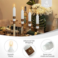 Dripless Taper Candles Candlesticks,7Inches Short Tapered Candle 7INCH White