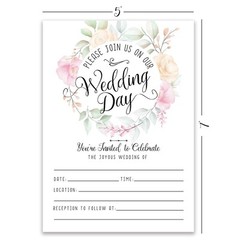 Wedding Invitations with Envelopes – Set of 25 – Blank Wedding Stationery – B…