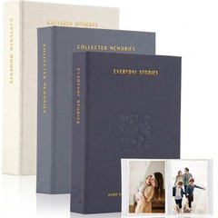 Beautiful Photo Album Set of 3 For 4×6 6.46 x 4.72 x 1.2 inches, Blue