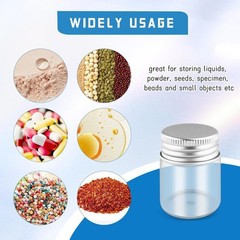 40 Pack 15Ml Empty Glass Jars Screw Aluminum Caps 0.5Oz Mini Cosmetics Container