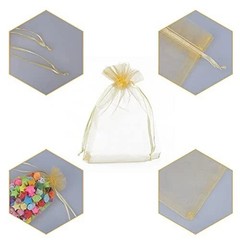 Organza Bags 4×6 Inches, 100PCS Gold Organza 1 Count (Pack of 100) Gold-4×6
