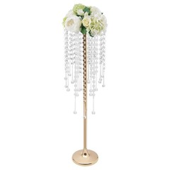 10pcs Crystal Table Centerpieces Gold Flower Stand Wedding Party Rack Decor