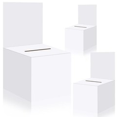 3 Pcs Raffle Boxes Ballot Box for Fundraising, 6 x 6 x 6 6×6×6inch White 3 PCS
